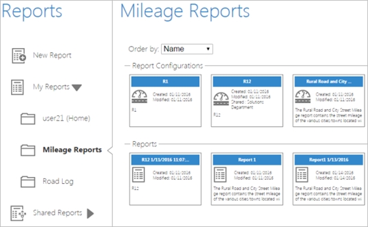 Accessing saved reports